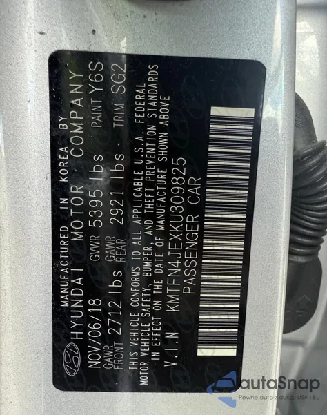 2019 Genesis G80 Base из США, поврежденный, VIN KMTFN4JEXKU309825